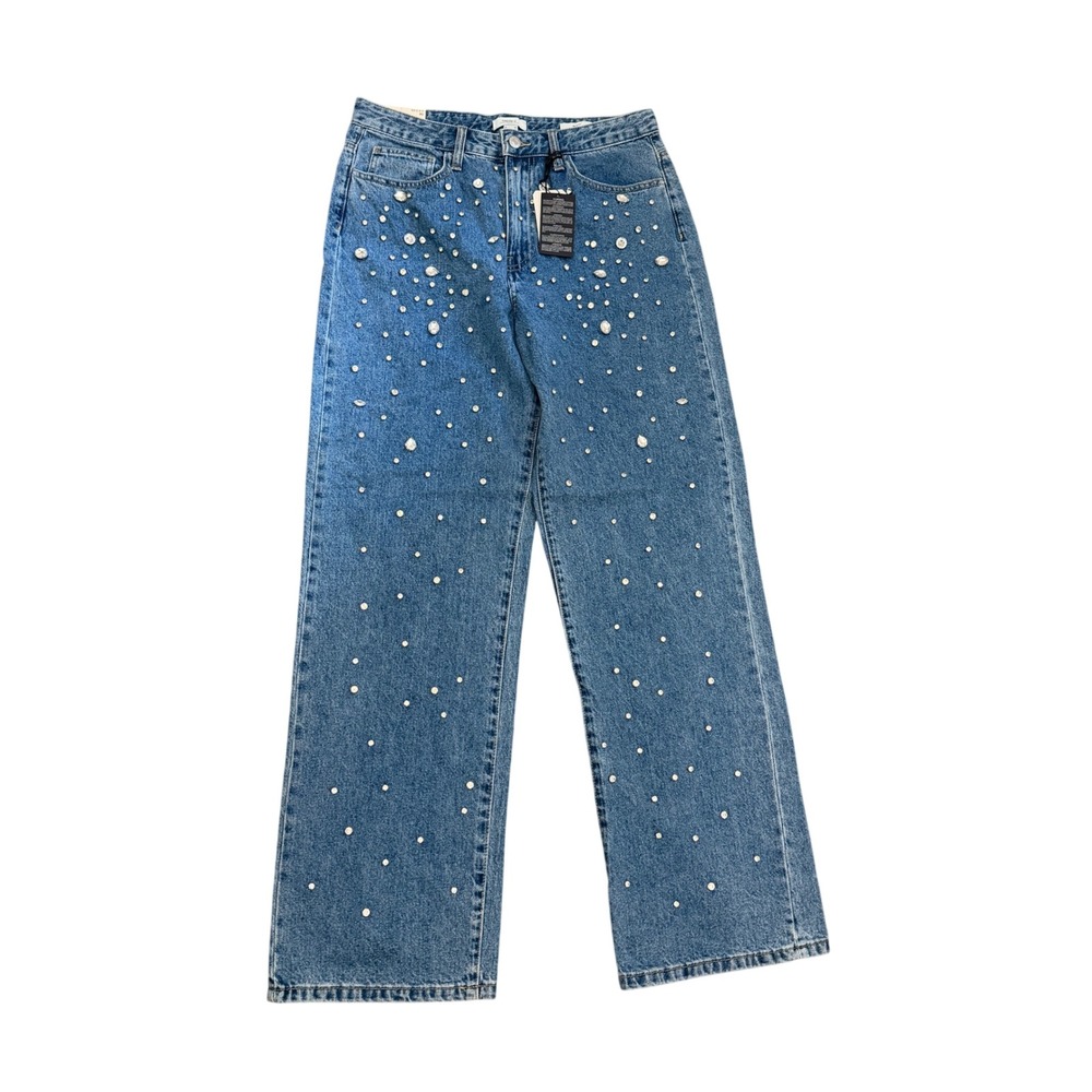 New Forever 21 Premium 90's Fit Rhinestone Embellished Jeans Size 30 NWT